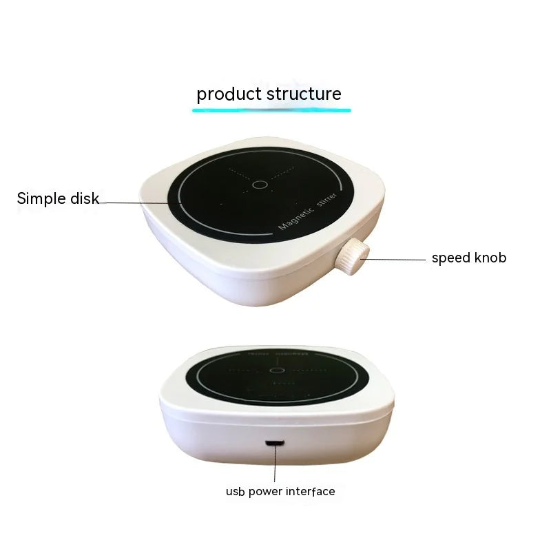 Compact magnetic stirrer designed for efficient laboratory mixing with strong magnetic coupling and user-friendly operation.