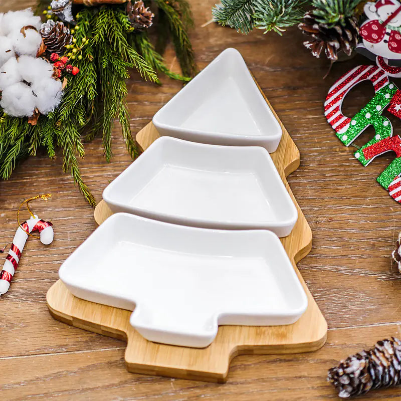 Christmas Tree Fruit Platter with Snack Dividers.