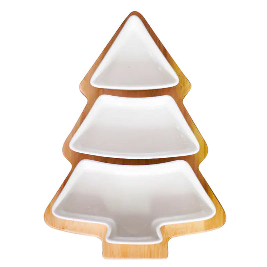 Christmas Tree Fruit Platter with Snack Dividers.