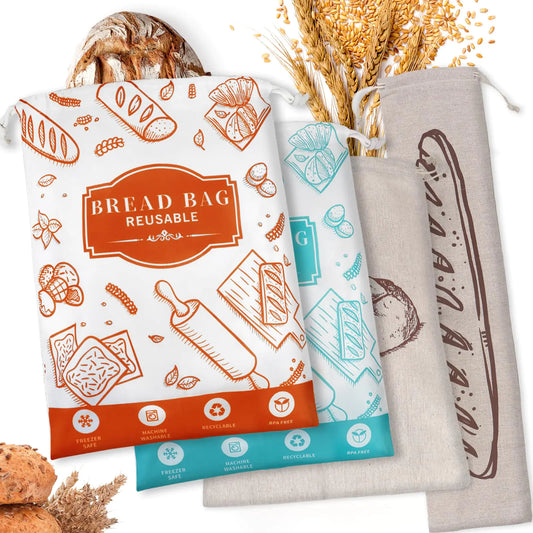 Eco-Friendly Reusable Bread Storage 4-Pack.